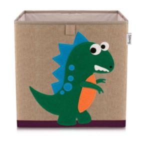 Boîte de rangement en tissu pour enfant "dinosaure vert foncé", compatible Ikea Kallax Lifeney
