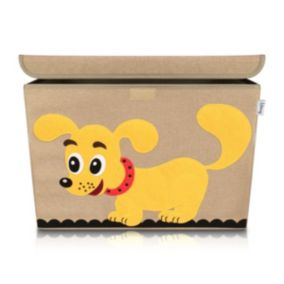 Boîte de rangement en tissu pour enfant grand modèle "chien" avec couvercle Lifeney