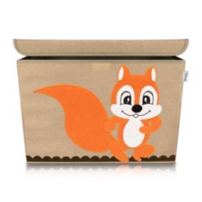 Boîte de rangement en tissu pour enfant grand modèle "écureuil" avec couvercle Lifeney