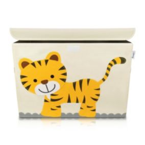 Boîte de rangement en tissu pour enfant grand modèle "Tigre" avec couvercle Lifeney