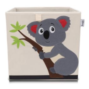 Boîte de rangement en tissu pour enfant "koala" sur fond clair, compatible Ikea Kallax Lifeney