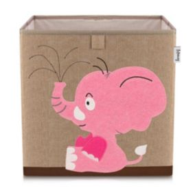 Boîte de rangement en tissu pour enfant "éléphant rose", compatible Ikea Kallax Lifeney