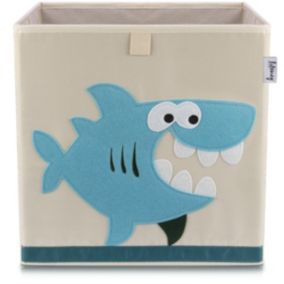 Boîte de rangement en tissu pour enfant "requin" sur fond clair, compatible Ikea Kallax Lifeney