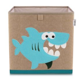 Boîte de rangement en tissu pour enfant "requin" sur fond foncé, compatible Ikea Kallax Lifeney