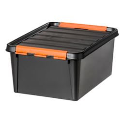 Boîte de rangement plastique noir Smartstore Pro 15L avec 6 compartiments