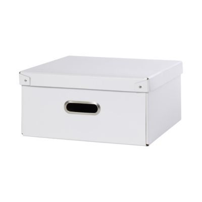 boite de rangement rectangulaire avec couvercle manhattan mixxit coloris blanc castorama