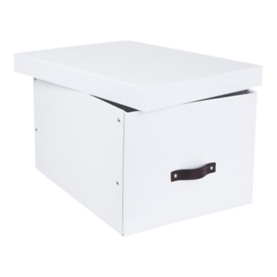 boite de rangement rectangulaire avec couvercle tora coloris blanc castorama