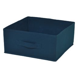 Boîte de rangement rectangulaire en textile Mixxit coloris bleu canard