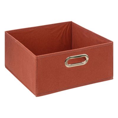 Boîte de rangement rectangulaire en tissu Rouge, L. 31 x l. 31 x H. 15 cm, MIX'N MODUL