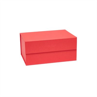 Boîte de rangement rouge en carton H12x24x17