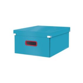 Boîte de rangement solide en Carton Click & Store Cosy L - Bleu