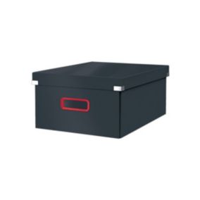 Boîte de rangement solide en Carton Click & Store Cosy L - Gris
