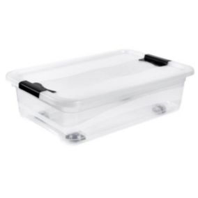 Boîte de rangement sous lit avec roulettes 28 litres