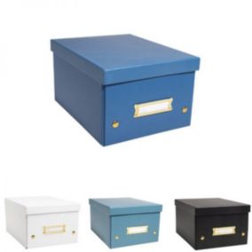 Boîte en Carton Taille moyenne Neo Deco A4+ - Bleu Foncé