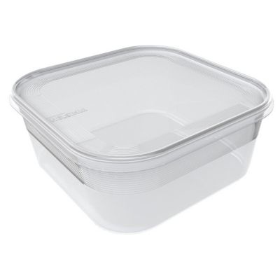 Boîte en plastique alimentaire congélation carrée 1,8 litre - Transparent