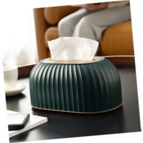 Boîte à mouchoirs, bureau, maison, salon, salle à manger, organisateur de mouchoirs avec ressort, vert