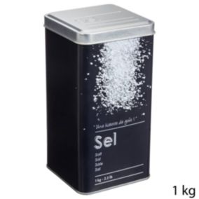 Boîte sel 1kg métal Noir Black Edition - 5Five