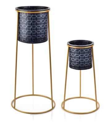 Boîte sur pied métal MONDEX SWEN 76/51 cm or 2 pce