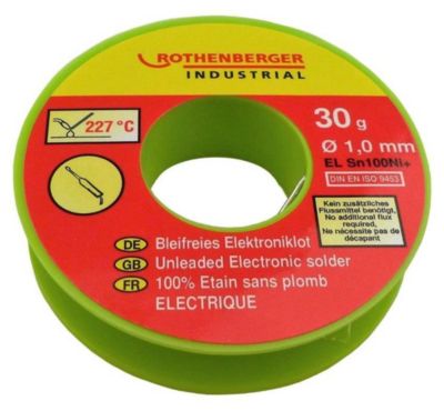 Bobine d'étain électronique 30 g, Ø 1 mm Rothenberger