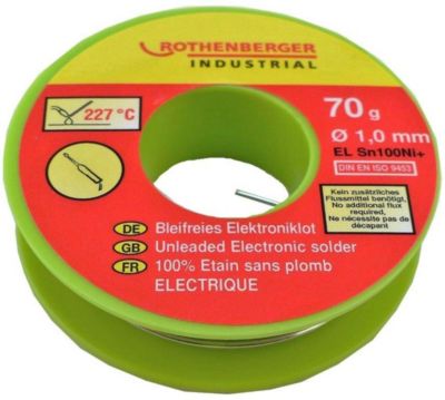 Bobine d'étain électronique 70 g, Ø 1 mm Rothenberger