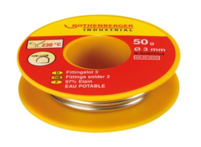 Bobine d'étain sanitaire Ø 3 mm, 50 g Rothenberger