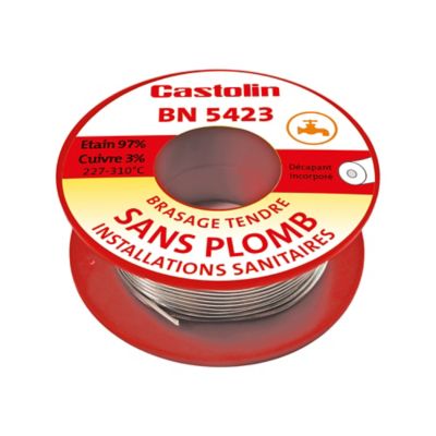 Bobine d'étain spéciale plomberie Castolin ø2 mm, 500g
