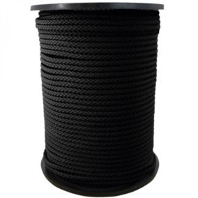 Bobine de corde tressée 3 mm x 100 m - Noir - Linxor
