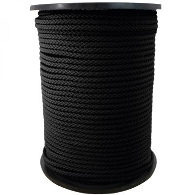 Bobine de corde tressée 4 mm x 100 m - Noir - Linxor