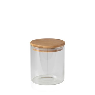 Bocal en verre avec couvercle hermétique en bambou 0,3 L