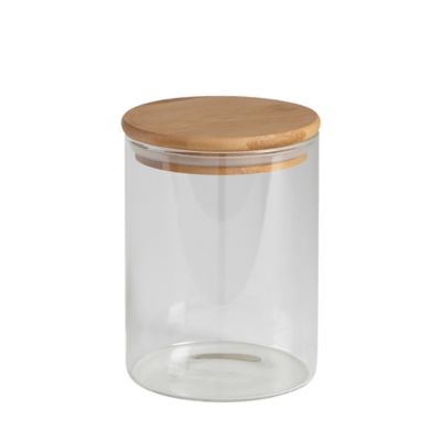 Bocal en verre avec couvercle hermétique en bambou 1 L