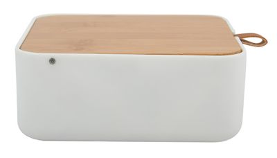 Boîte à bijoux avec miroir blanc et bambou 15 x 13,8 cm, MSV Alais