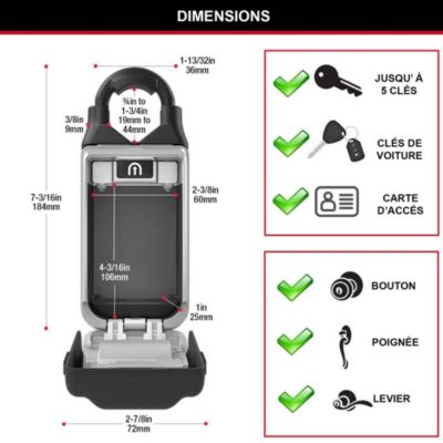 Boîte à clé à anse rétractable Masterlock Select Acess 5420EURD