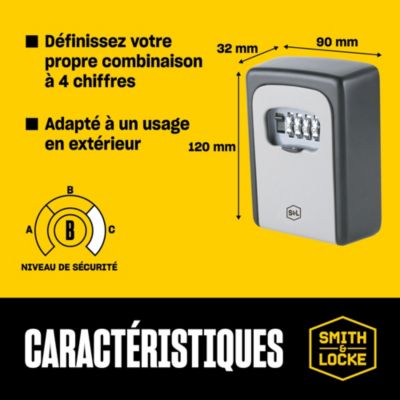 Boîte à clé sécurisée à combinaison programmable Smith & Locke