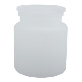 Boîte à coton avec couvercle en verre blanc, 0,6L, Yoko Misty Spirella
