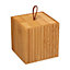 Boîte à coton Five Terre en bambou coloris naturel L.9 x l.9 x H.9 cm