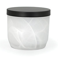 Boîte à coton taille XL en verre de quartz, blanc et noir, Spirella Madison