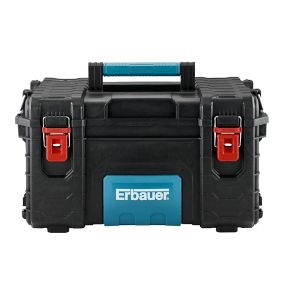 Boîte à outils vide Erbauer capacité 36 litres coloris noir, bleu, rouge en polypropylène L.56,4 x l.35 x H.31 cm