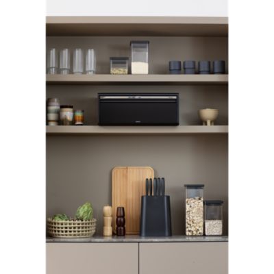 Boîte à pain couvercle fermeture aimantée en acier Brabantia noir