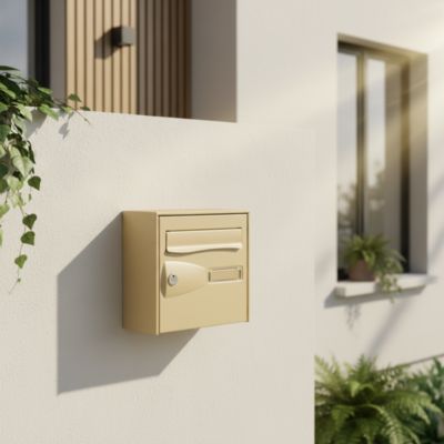 Boîte aux lettres 1 porte Diall Beige faible profondeur