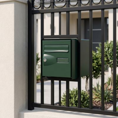 Boîte Aux Lettres 2 Portes Boîte à Colis SMART PARCEL BOX Large Gris Fonc En Acier