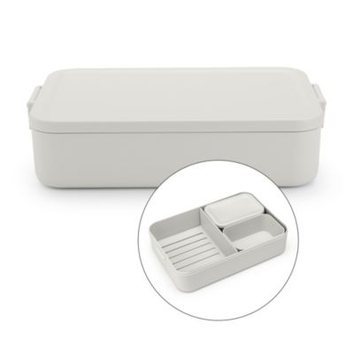 Boîte Bento Acier Inoxydable 600 Ml – 3 Compartiments étanches – Couvercle Hermétique – Gris