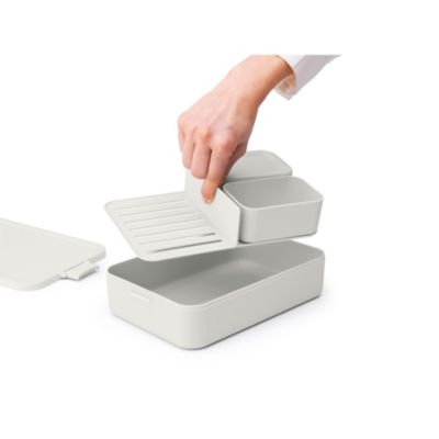 Boîte bento 3 compartiments Brabantia Make & Take gris clair