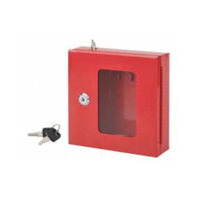 Boite à clés vitrée murale, acier, vitre interchangeable, 170x175x55mm, 2 clés, rouge - THIRARD