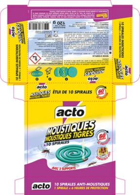 Anti-Moustique spirales RAID : la boite de 10 à Prix Carrefour