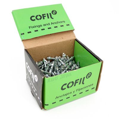 Boite de 200 Goujons d'ancrage métallique M.6x45mm