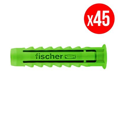 Boite De 45 Chevilles À Expansion Fischer Sx - Vert