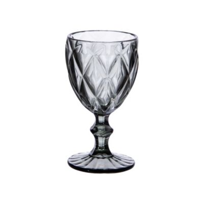 Boite de 6 verres à pied Diamond 25 cl gris