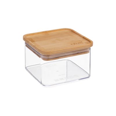 Boîte de conservation carrée en verre avec couvercle hermétique en bambou 0,5L 5Five