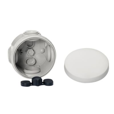 Boîte de dérivation ronde extérieure avec 4 passe-câbles et système de verrouillage 60 x 40 mm Schneider Electric Mureva Box gris