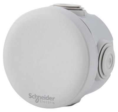 Boîte de dérivation ronde extérieure avec 4 passe-câbles et système de verrouillage 60 x 40 mm Schneider Electric Mureva gris